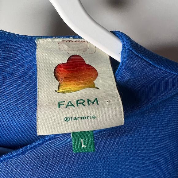 Farm Rio Royal Blue Knotted Cut Out Maxi Dress Size Large - Picture 4 of 9